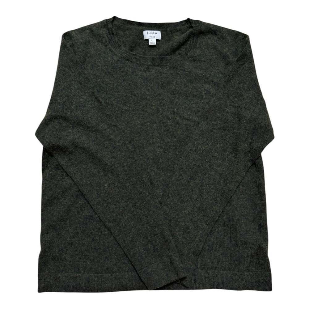 J.Crew Teddy Merino Wool Blend Crewneck Sweater Women’s Large Olive Green